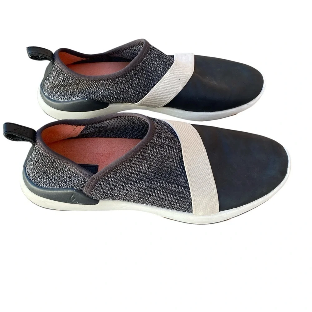 Olukai Women's Miki Slip On - Grey/Black Olukai Ladies Casual SZ 8.5